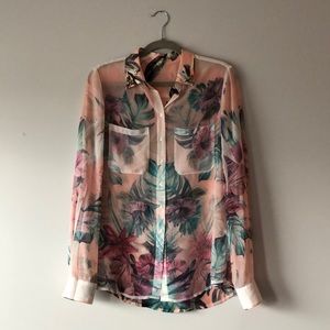 Guess Floral Button Down Blouse